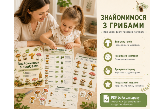 Посібник PDF «Знайомство з грибами» 