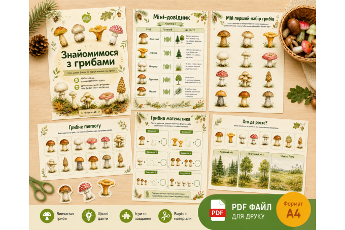 Посібник PDF «Знайомство з грибами» 