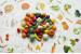 Набір «Овочі та фрукти з картками» 40 шт.
